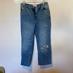 Free People “we the free” distressed high rise wide leg pants